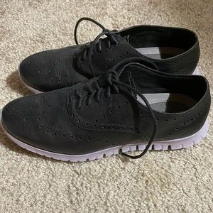 Cole Haan black leather with lavender sole GRAND OS sneakers